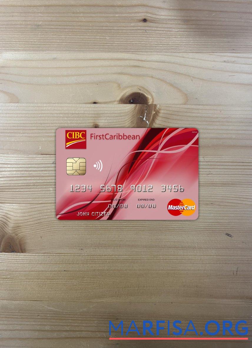 Printable Bahamas FirstCaribbean International bank mastercard photolook front real example